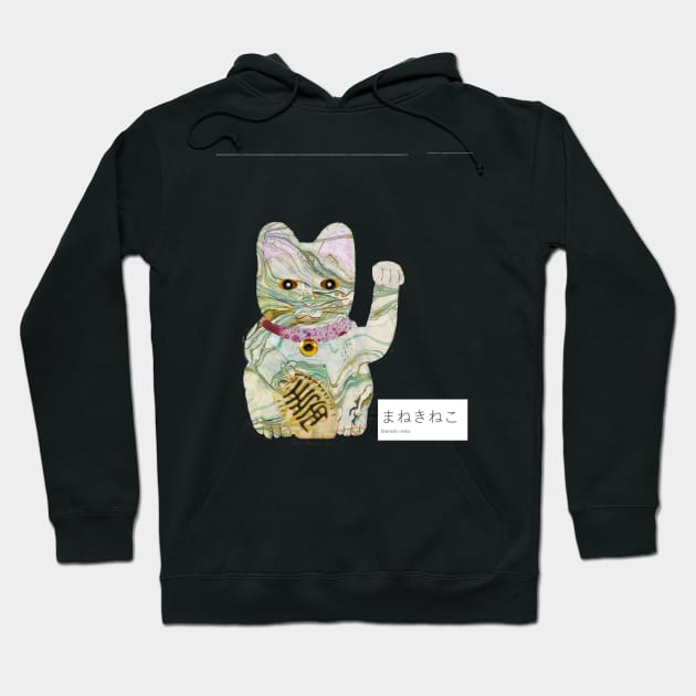 Marbled Maneki Neko Hoodie by MarbleCloud